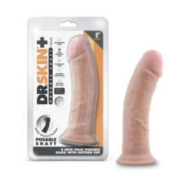 Dr. Skin Plus 8" Thick Posable Dildo w/Suction Cup Vanilla