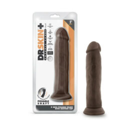 Dr. Skin Plus 9" Thick Posable Dildo w/Suction Cup Chocolate