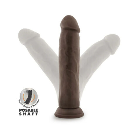 Dr. Skin Plus 9" Thick Posable Dildo w/Suction Cup Chocolate