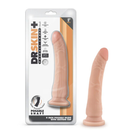 Dr. Skin Plus 9in Posable Dildo w/Suction Cup Vanilla