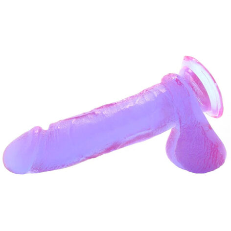 Crystal Jellies 8in Realistic Cock w/Balls Purple, Doc Johnson
