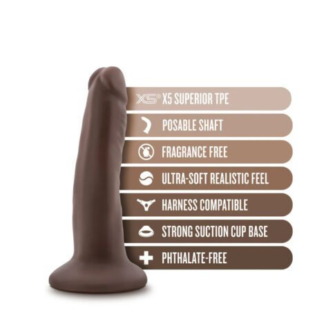 Dr. Skin Plus 5in Posable Dildo w/Suction Cup Chocolate