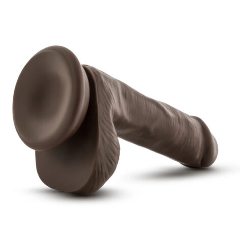 Dr. Skin Plus 6in Posable Dildo w/Balls Chocolate, Blush
