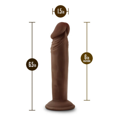 Dr. Skin Plus 6in Posable Dildo w/Suction Cup Chocolate