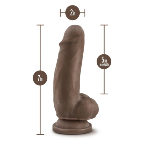 Dr. Skin Plus 7in Girthy Posable Dildo w/Balls Chocolate