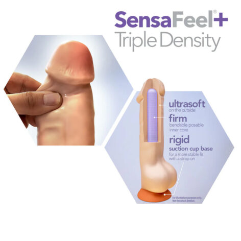 Dr. Skin Plus 7in Girthy Posable Dildo w/Balls Vanilla