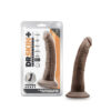 Dr. Skin Plus 7in Posable Dildo w/Suction Cup Chocolate