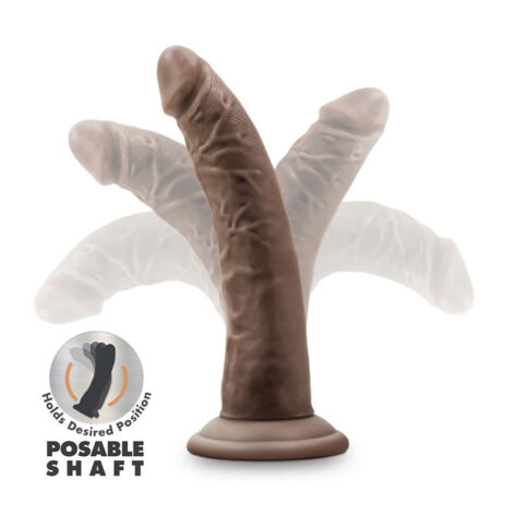 Dr. Skin Plus 7in Posable Dildo w/Suction Cup Chocolate