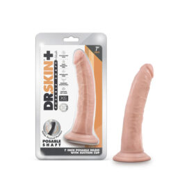 Dr. Skin Plus 7in Posable Dildo w/Suction Cup Vanilla