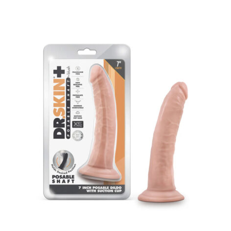 Dr. Skin Plus 7in Posable Dildo w/Suction Cup Vanilla
