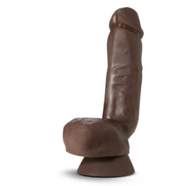 Dr. Skin Plus 8in Posable Thick Dildo w/Balls Chocolate