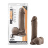 Dr. Skin Plus 9in Girthy Posable Dildo w/Balls Chocolate