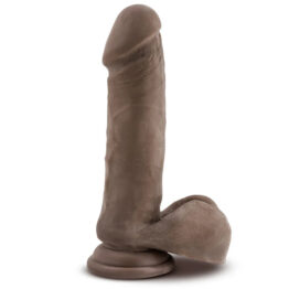 Dr. Skin Plus 9in Girthy Posable Dildo w/Balls Chocolate Dr. Skin Plus 9in Girthy Posable Dildo w/Balls Chocolate