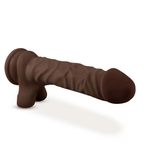 Dr. Skin Plus 9in Posable Dildo w/Balls Chocolate, Blush