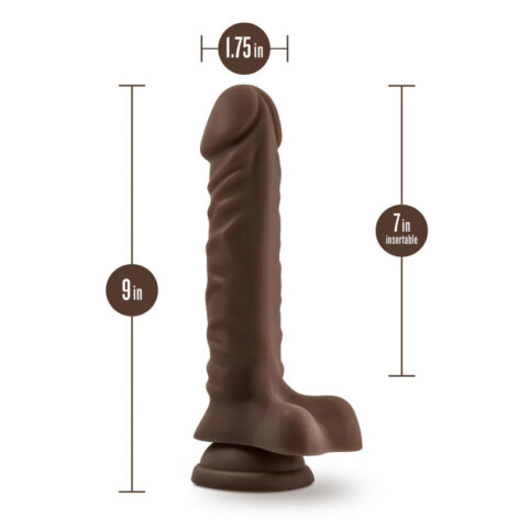 Dr. Skin Plus 9in Posable Dildo w/Balls Chocolate, Blush