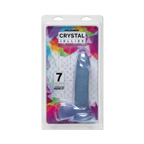 Crystal Jellies 7in Realistic Cock w/Balls Clear, Doc Johnson