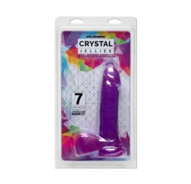 Crystal Jellies 7in Realistic Cock w/Balls Purple, Doc Johnson