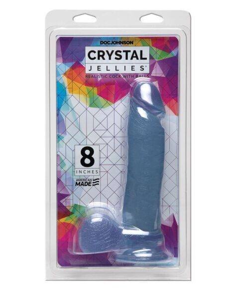 Crystal Jellies 8in Realistic Cock w/Balls Clear, Doc Johnson