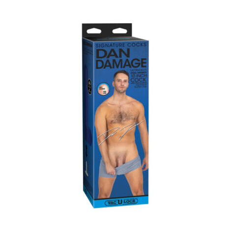 Dan Damage Dildo 10in UltraSkyn w/Balls Beige, Doc Johnson