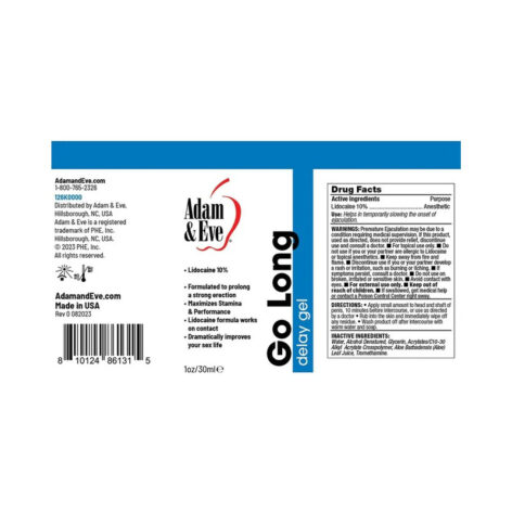 Go Long Delay Gel 1oz (30ml), Adam & Eve