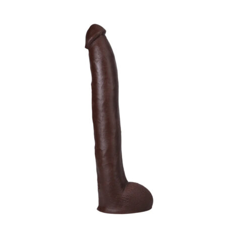 Hollywood Cash Dildo 11in UltraSkyn w/Balls Black, Doc Johnson
