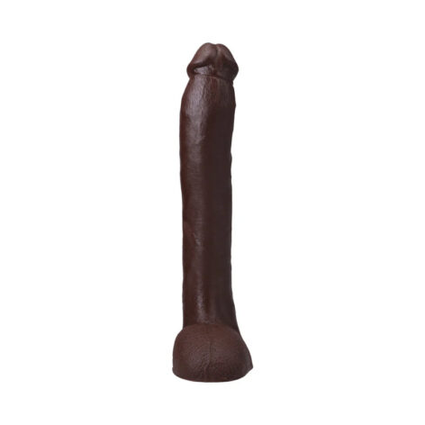 Hollywood Cash Dildo 11in UltraSkyn w/Balls Black, Doc Johnson