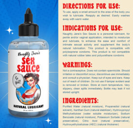 Naughty Jane's Sex Sauce Natural Lubricant 16oz (488ml)