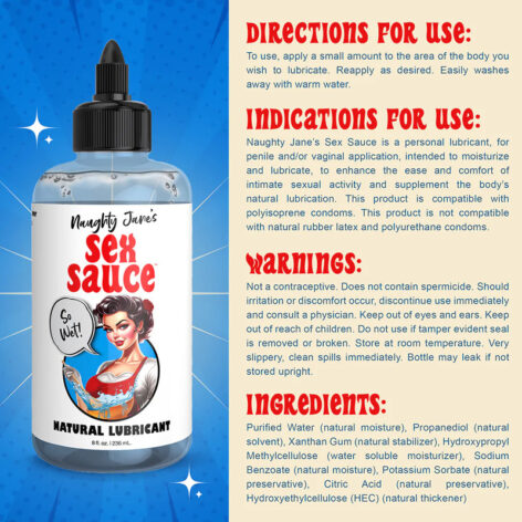 Naughty Jane's Sex Sauce Natural Lubricant 8oz (236ml)