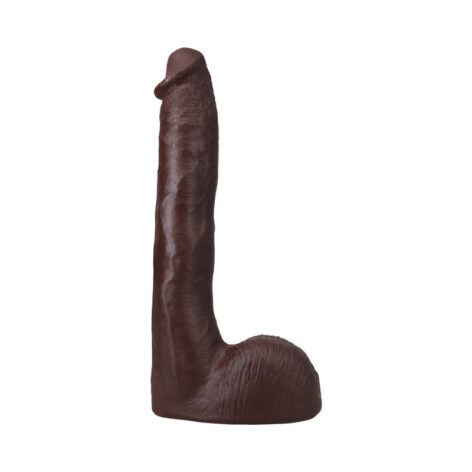 Pressure Dildo 10in UltraSkyn w/Balls Black, Doc Johnson