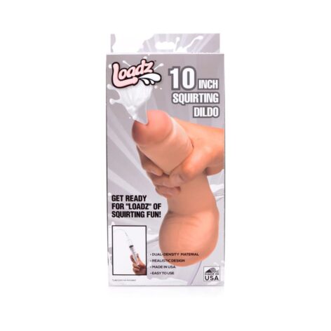 Loadz 10in Dual Density Squirting Dildo w/Balls Light Beige