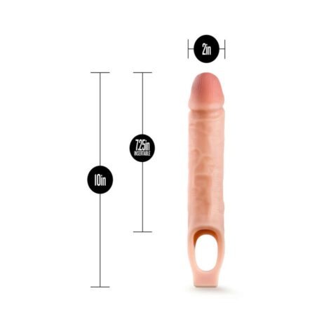 Performance 10in Cock Sheath Penis Extender Beige, Blush