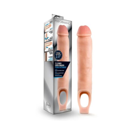 Performance 11.5in Cock Sheath Penis Extender Beige, Blush