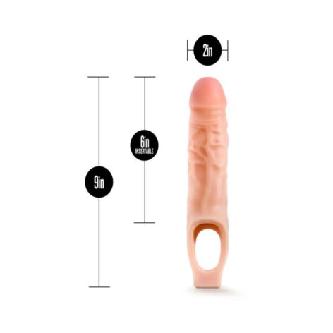 Performance 9in Cock Sheath Penis Extender Beige, Blush