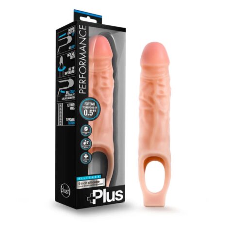 Performance Plus 9in Cock Sheath Penis Extender Beige, Blush