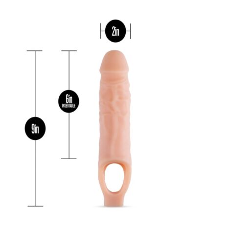 Performance Plus 9in Cock Sheath Penis Extender Beige, Blush