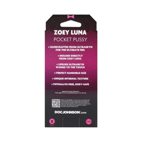 Zoey Luna Pocket Pussy Stroker Vanilla, Doc Johnson