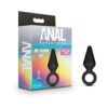 Anal Adventures Loop Plug Silicone Small Black, Blush