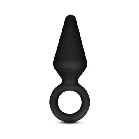Anal Adventures Loop Plug Silicone Small Black, Blush