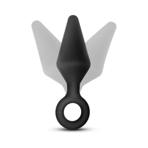 Anal Adventures Loop Plug Silicone Small Black, Blush
