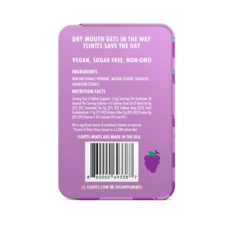 Flintts Mouth Watering Mints Luxury Grape, F Strength 125