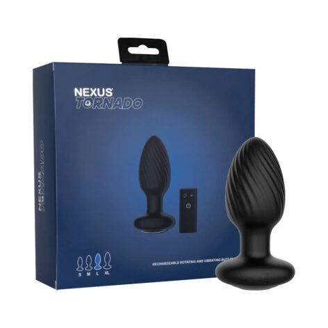 Nexus Tornado Rotating & Vibrating Butt Plug Large Black