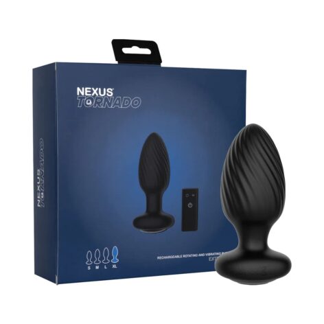 Nexus Tornado Rotating & Vibrating Butt Plug XL Black