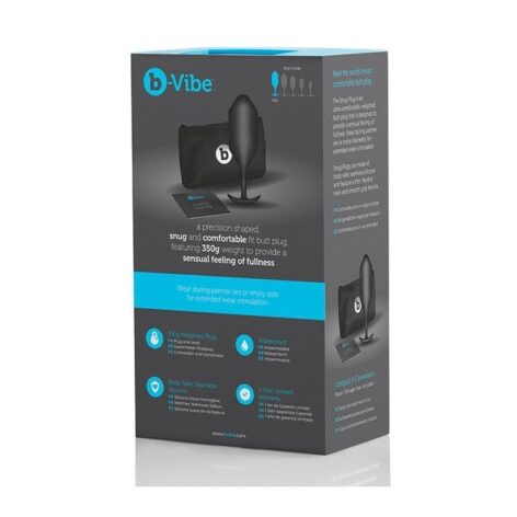b-Vibe Snug Plug 5 Weighted Silicone Anal Plug Black