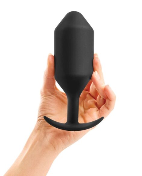 b-Vibe Snug Plug 6 Weighted Silicone Anal Plug Black