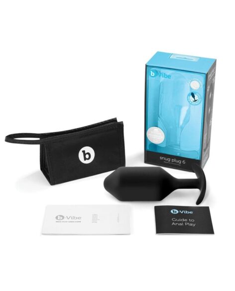 b-Vibe Snug Plug 6 Weighted Silicone Anal Plug Black
