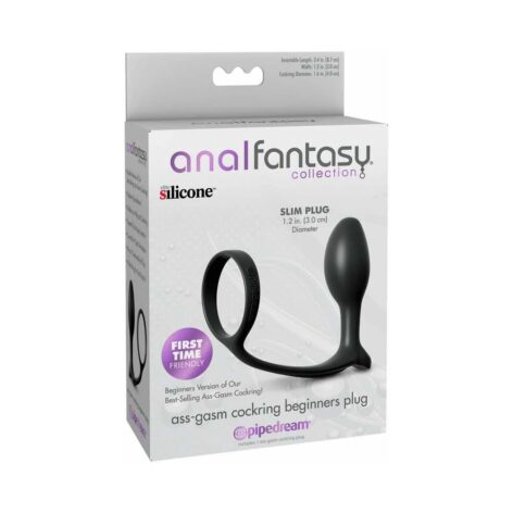 Anal Fantasy Ass-Gasm Cockring Beginners Plug Slim Black