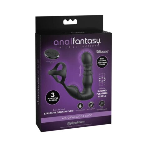 Ass-Gasm Slide & Glide Prostate Massager Black, Pipedream