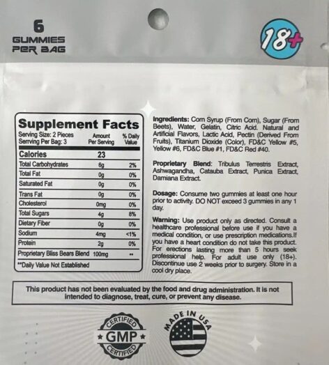 Bliss Bears Gummies Female Enhancement 6 Pack