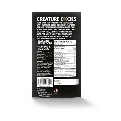 BJ Pops! Popping Oral Sex Candy Cinnamon, Creature Cocks