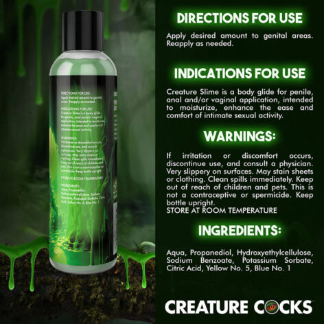 Creature Slime Green Water Based Lubricant 8oz (236ml)